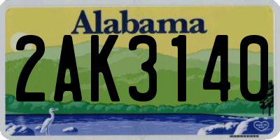 AL license plate 2AK3140