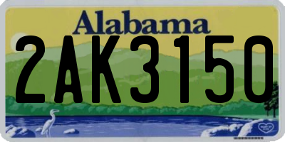 AL license plate 2AK3150