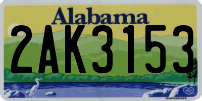 AL license plate 2AK3153