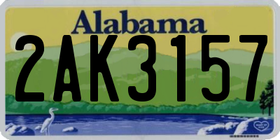 AL license plate 2AK3157