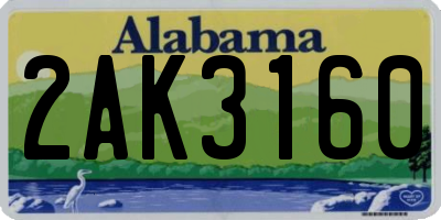 AL license plate 2AK3160