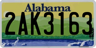 AL license plate 2AK3163