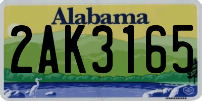 AL license plate 2AK3165