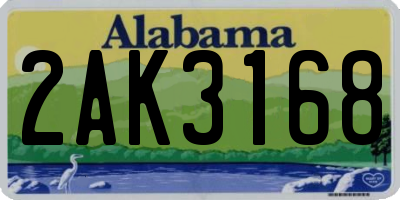 AL license plate 2AK3168