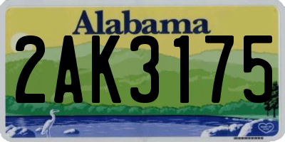 AL license plate 2AK3175