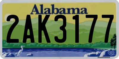AL license plate 2AK3177