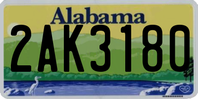 AL license plate 2AK3180