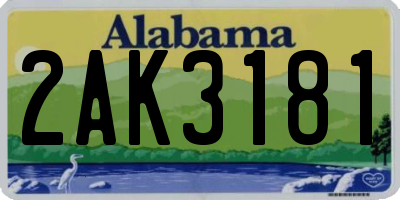 AL license plate 2AK3181