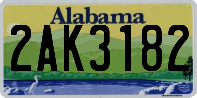 AL license plate 2AK3182