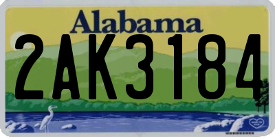 AL license plate 2AK3184