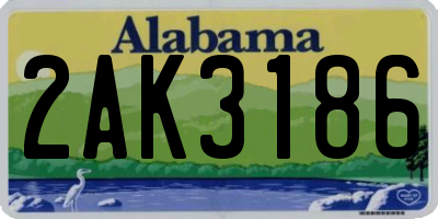 AL license plate 2AK3186