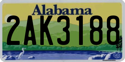 AL license plate 2AK3188