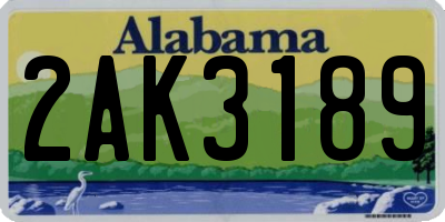 AL license plate 2AK3189