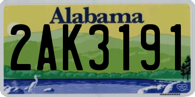 AL license plate 2AK3191