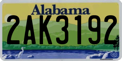 AL license plate 2AK3192