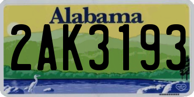 AL license plate 2AK3193