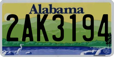 AL license plate 2AK3194