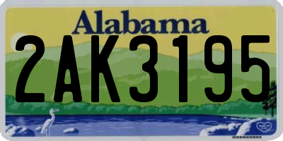AL license plate 2AK3195