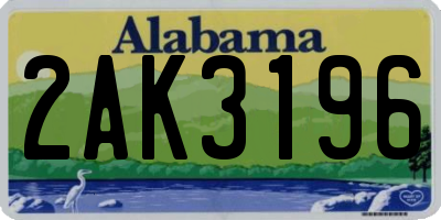 AL license plate 2AK3196