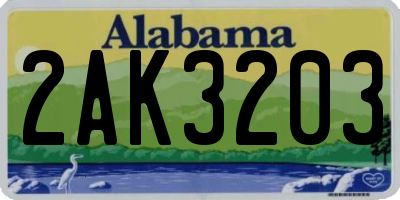 AL license plate 2AK3203