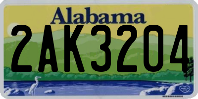 AL license plate 2AK3204