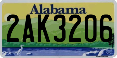 AL license plate 2AK3206