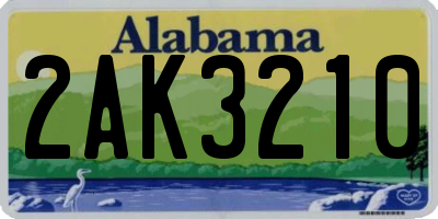 AL license plate 2AK3210