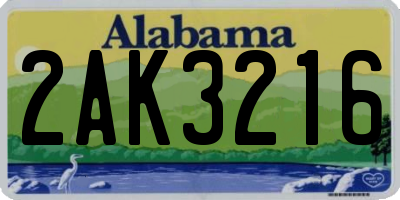 AL license plate 2AK3216