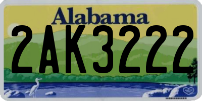 AL license plate 2AK3222