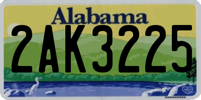 AL license plate 2AK3225