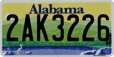 AL license plate 2AK3226