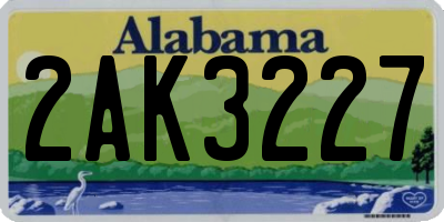 AL license plate 2AK3227