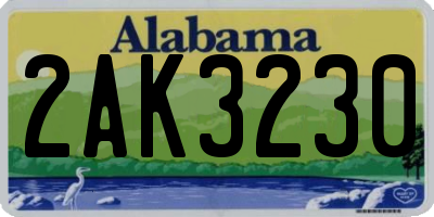 AL license plate 2AK3230