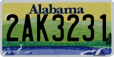 AL license plate 2AK3231