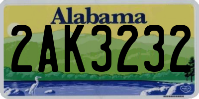 AL license plate 2AK3232