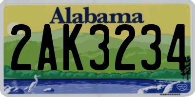 AL license plate 2AK3234
