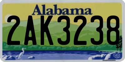 AL license plate 2AK3238