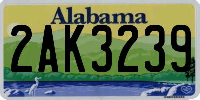 AL license plate 2AK3239