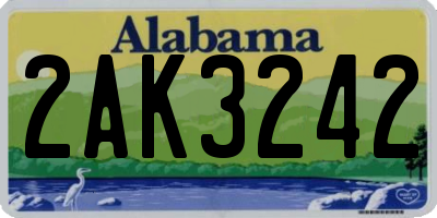 AL license plate 2AK3242