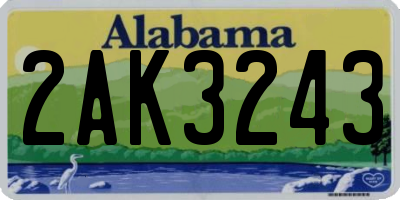 AL license plate 2AK3243