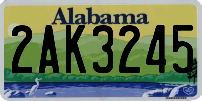 AL license plate 2AK3245