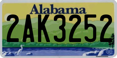 AL license plate 2AK3252