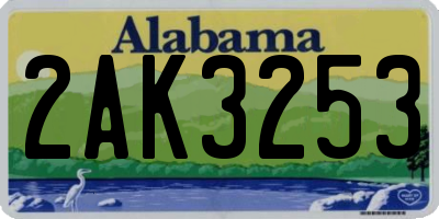 AL license plate 2AK3253