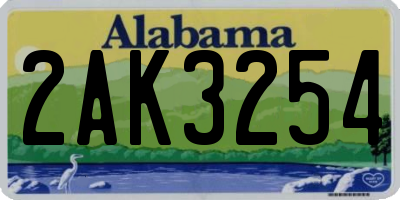 AL license plate 2AK3254