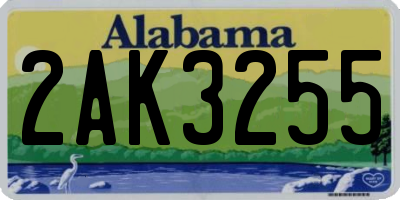 AL license plate 2AK3255