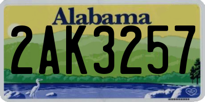 AL license plate 2AK3257
