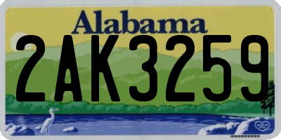 AL license plate 2AK3259