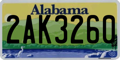 AL license plate 2AK3260