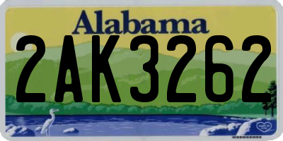 AL license plate 2AK3262