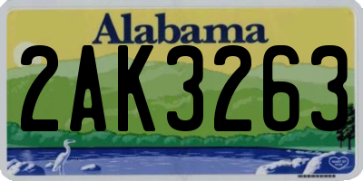 AL license plate 2AK3263